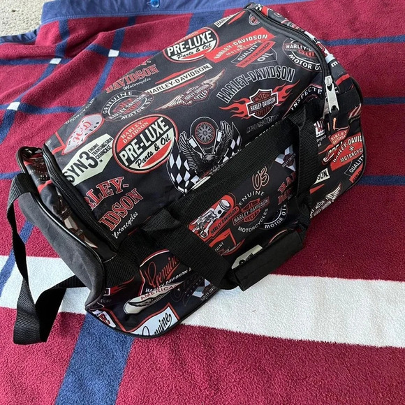 Rare Harley-Davidson AOP Logo Sport Light-Weight Duffel Bag